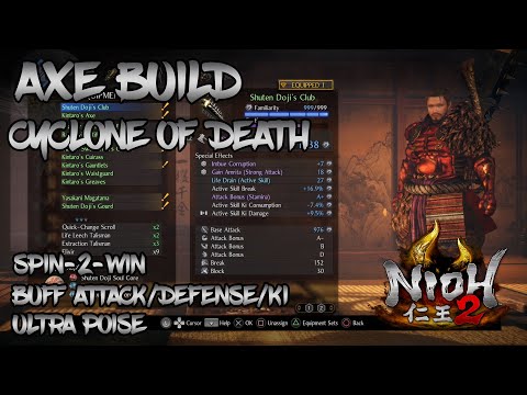 Nioh 2 - Axe Build - Cyclone of Death