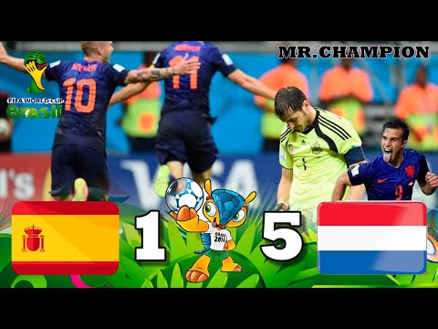 España 1 Holanda 5- Mundial Brasil 2014