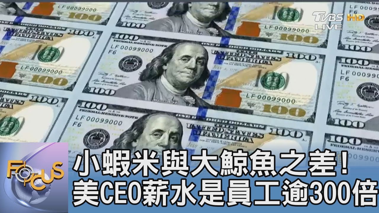小蝦米與大鯨魚之差!美CEO薪水是員工逾300倍