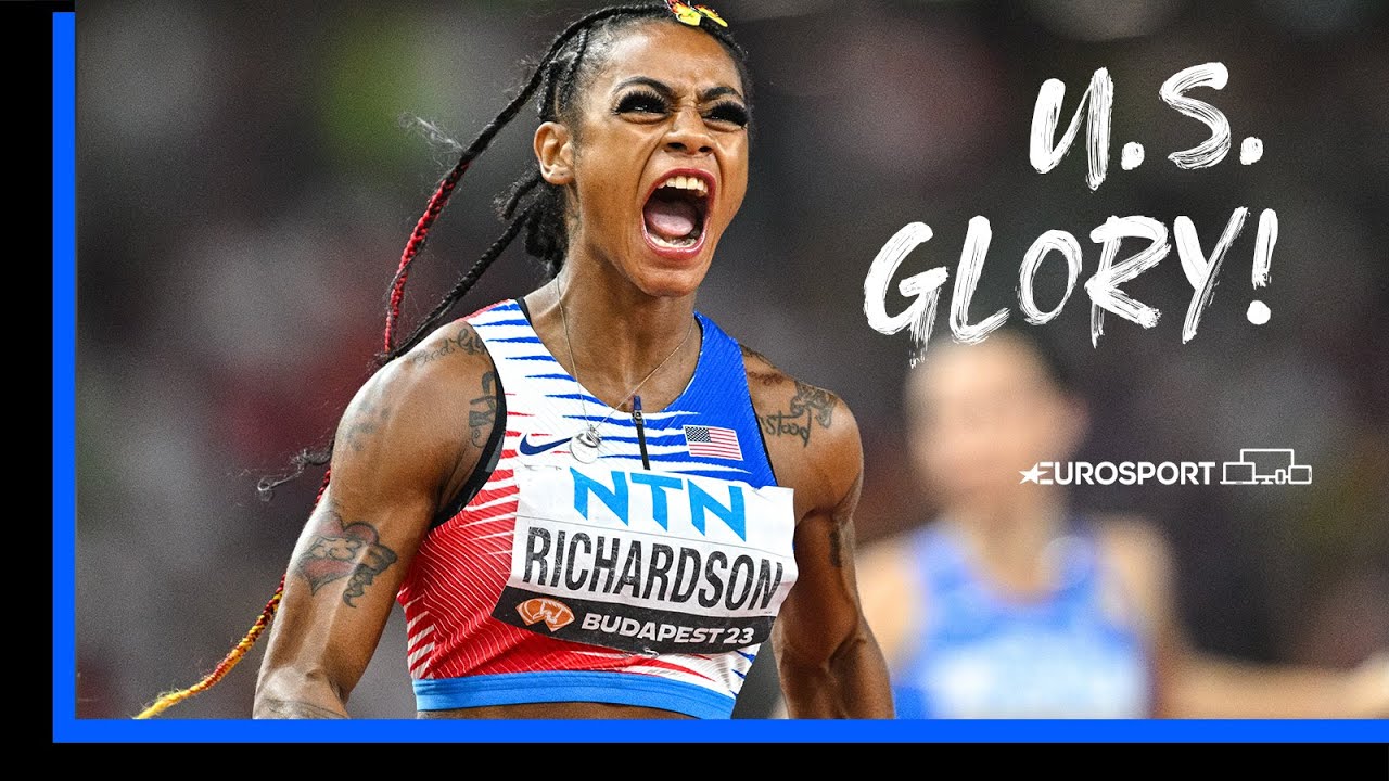 What A Moment! Sha'Carri Richardson Brings USA The Double In the Sprint Relay! | Eurosport
