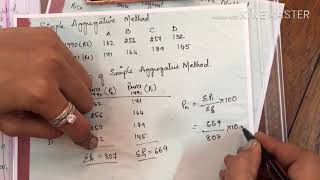 Simple aggregative method and price relative method problem/ index number / statistics