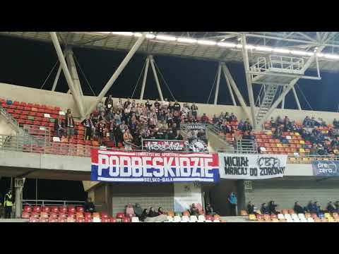 Ceramed - doping Podbeskidzia na meczu z GKS Tychy w Bielsku-Białej 17.08.2021r