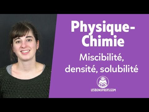 Miscibilité, densité, solubilité