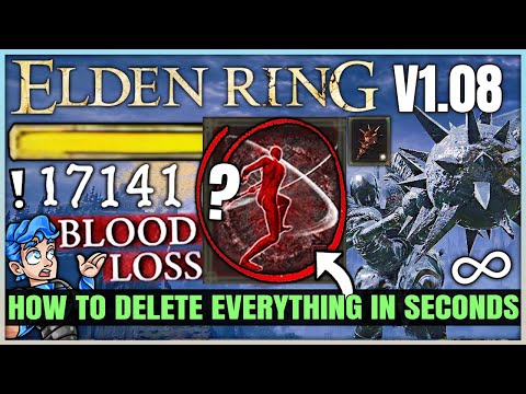 New 1.08 INSANE Wild Bleed Build = BROKEN Strong - OP Ash of War Ironjar Combo - Best Elden Ring!