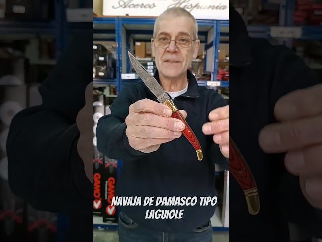 Vídeo relacionado con DELLINGER Tanto Obsidian & Damast Navaja y navaja plegable de acero de damasco para exteriores, hoja de 9 cm