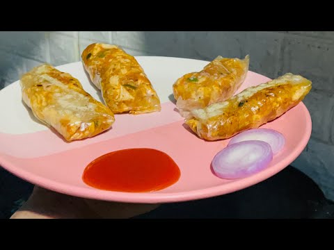 Chicken Rice Paper Rolls Recipe | High Protein & Healthy Chicken Spring Rolls | No Fry Snack 🍗🥗✨