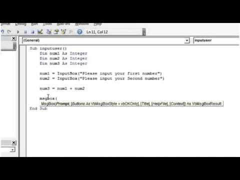 Excel 2010 VBA Tutorial 6   Variables 360p