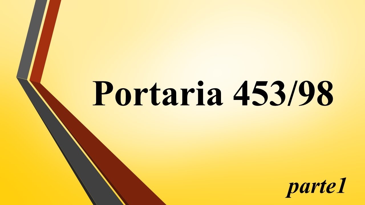 Portaria 453/98 pt.1