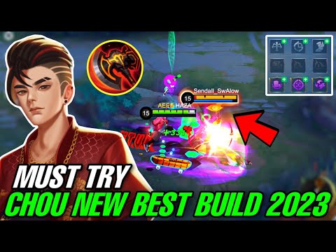 CHOU NEW BEST BUILD 2023 FOR ONESHOT (Must Try) CHOU NEW META GAMEPLAY - Mobile Legends