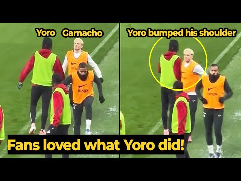 Leny Yoro ignored Garnacho as he bumped his shoulder in the warm-up, drawing boos from United fans