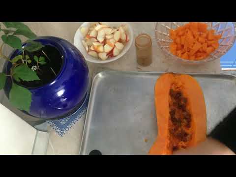 Тыква, запечённая в духовке с яблоками.