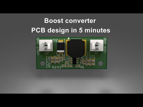 Boost converter PCB design in 5 minutes (time lapse)