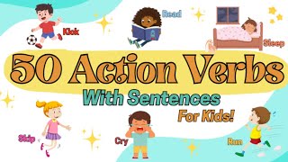 50 Action Verbs With Sentences | for Kids!