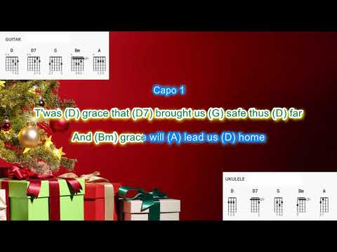 Amazing Grace by Gloria Franchitti play along with scrolling guitar chords and lyrics