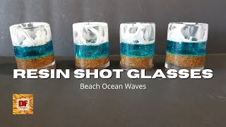 How To Make Resin Shot Glasses Beach Ocean Waves | Resin Art