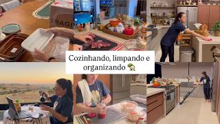 Comprinhas para casa | Almoço e jantar completo | Limpeza da cozinha após jantar | Rotina Noturna 🏡🪟