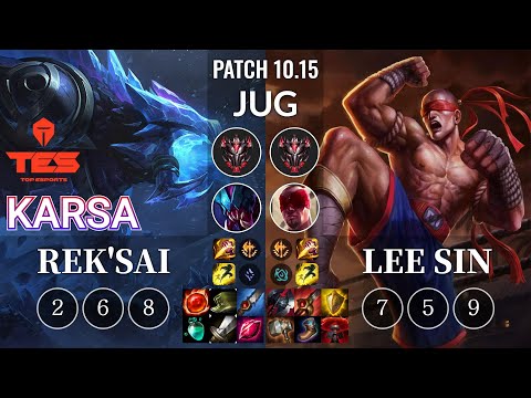TES Karsa Rek'Sai vs Lee Sin Jungle - KR Patch 10.15