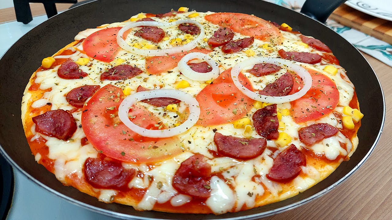 PRONTA EM 10 MINUTOS - É SÓ MEXER - PIZZA DE TAPIOCA NA FRIGIDEIRA - SEM GLÚTEN