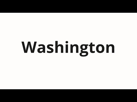 How to pronounce Washington