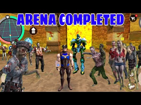 MINI ARENA COMPLETED IN ROPE HERO VICE TOWN BIG BOSS MISSION ZOMBIE WAVE FIGHT | RB X GAMING