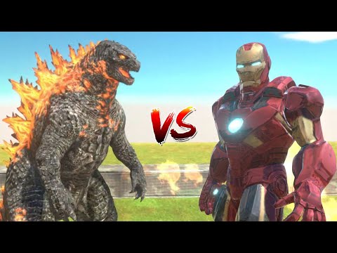 Godzilla Death Run vs Iron Man - Animal Revolt Battle Simulator