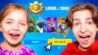 20 Kills In Fortnite & Get Tier 100 Battle Pass (7 Year Old)