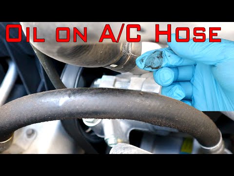 Your cars A/C blows hot air??/How to replace ac hose on your car/Why my cars hose coved with oil