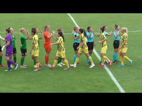 Flora Tallinn and AEK Women FC enter the field on 02.08.2025