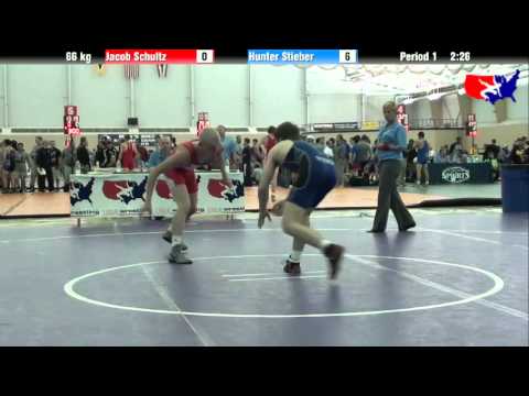 Jacob Schultz vs. Hunter Stieber at 2013 ASICS University Nationals - FS