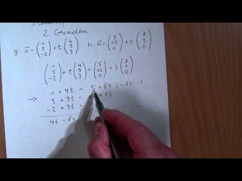 Vektorrrechnen: Zwei Geraden mit Schnittpunkt