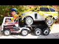 Jason learns to drive safely in toy tow truck story