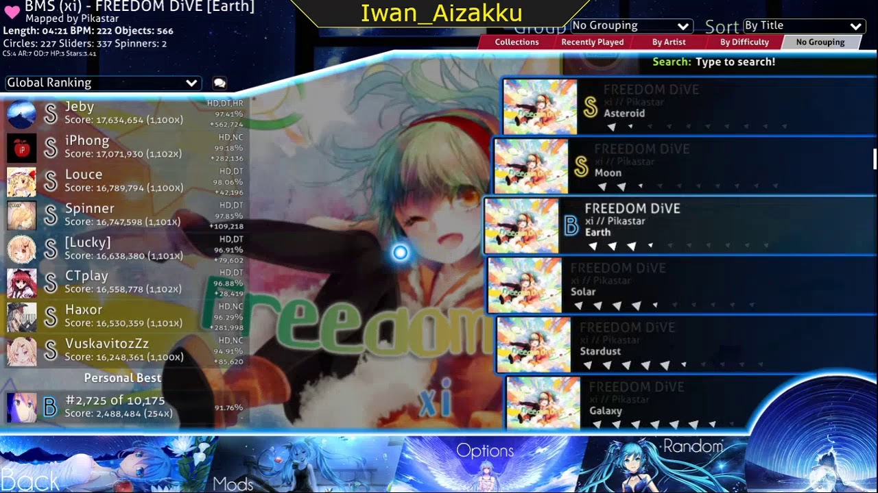 Osu! gameplay (Random songs)