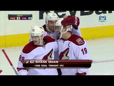 Shane Doan OT goal - Coyotes/Avalanche 02/11/2013 (bounces off ref)