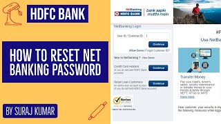 How to Change HDFC Netbanking Password , hdfc netbanking ipin reset, Netbanking Password Reset |