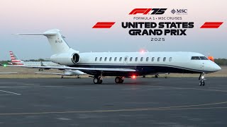 F1 Drivers Arriving in Private Jets For The 2025 United States Grand Prix in Austin, Texas (4K)