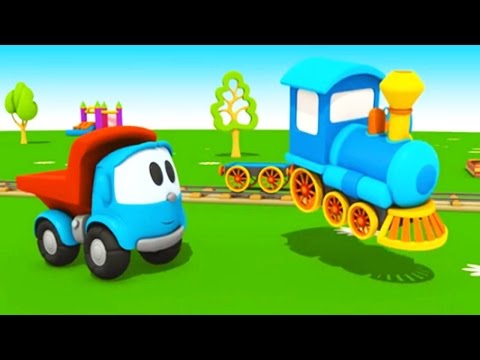 Leo Junior baut die Lokomotive. Cartoon für Kinder