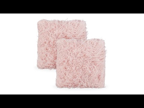 Flauschige Kissen rosa Pink - Metall - Textil - 40 x 35 x 14 cm