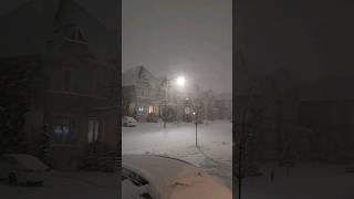 heavy snow storm in Brampton, Ontario, Canada