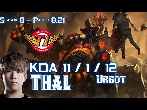 SKT T1 Thal URGOT vs RYZE Top - Patch 8.21 KR Ranked