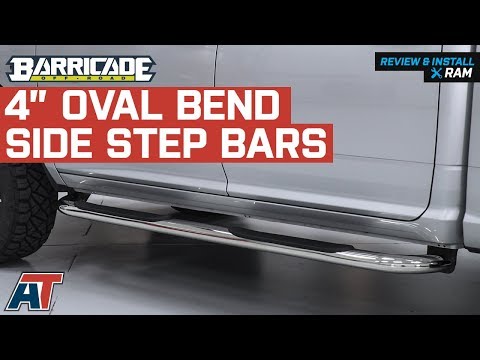 2009-2018 Ram 1500 Barricade 4\" Oval Bend Side Step Bars - Stainless Steel Review & Install