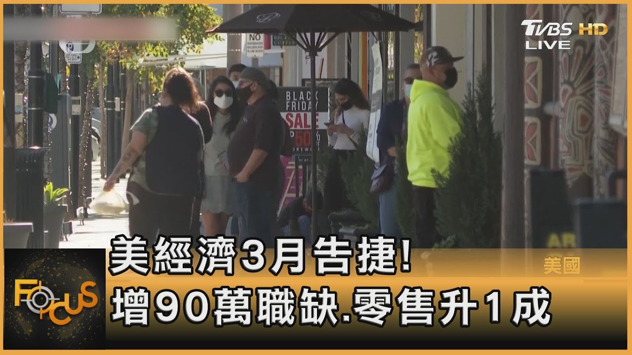 美經濟3月傳捷報！　增90萬職缺.零售升1成