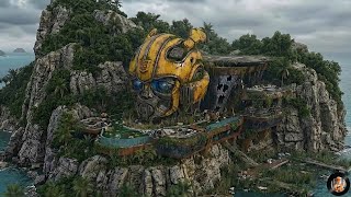 Transforming a Ruined Island into a Massive Bumblebee Fortress Mansion! | Exotic Epoxy Art
