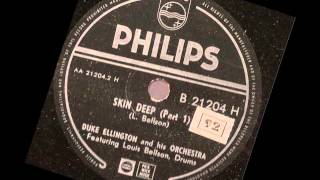 Duke Ellington Orchestra feat Louie Bellson -- Skin Deep -- part 1 and 2 -- 78 rpm 1952