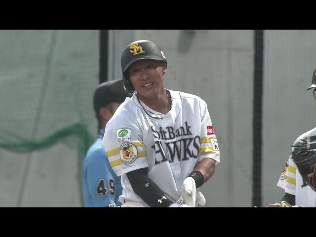 【ファーム】チャンスを逃さない!! ホークス・柳田悠岐 強い打球は三遊間を抜けタイムリーに!! 2025年9月13日 福岡ソフトバンクホークス 対 くふうハヤテベンチャーズ静岡