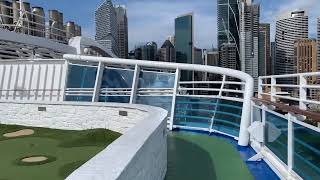 CROWN PRINCESS Top Deck| Center Court| Sydney Skyline #crownprincess #cruiseship #cruiselife