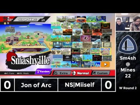 Sm4sh@Mines 22 - Jon of Arc (Peach) Vs. NS|Miiself (Meta Knight) - Winners Round 2
