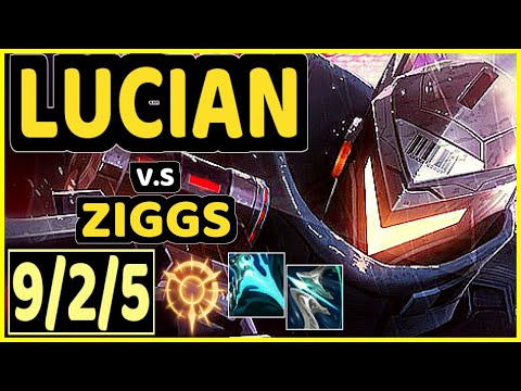 LUCIAN vs ZIGGS - 9/2/5 KDA MID GAMEPLAY - EUW Ranked DIAMOND