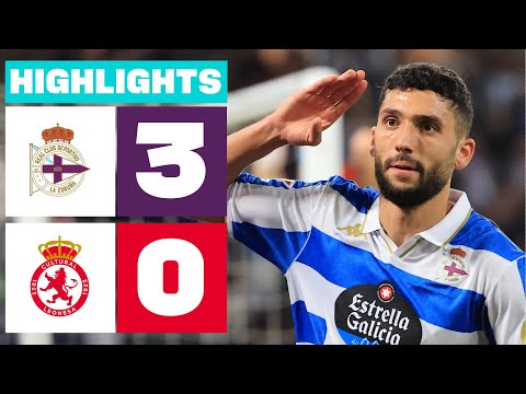 RC DEPORTIVO 3 - 0 CULTURAL Y DEPORTIVA LEONESA | RESUMEN LALIGA HYPERMOTION