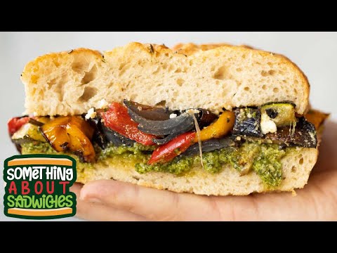 Roasted Vegetable Focaccia Sandwich