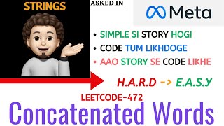 YouTube video 'Concatenated Words | Simple Story | META | Leetcode 472'